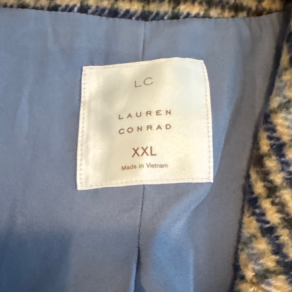 LC Lauren Conrad Blue Plaid Blazer